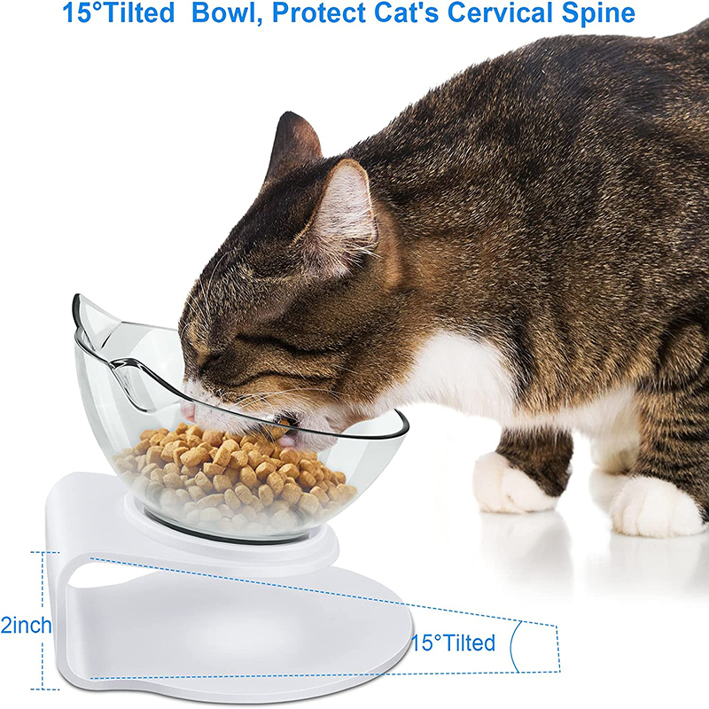 Pet Cat Bowl Dog Food Bowl with Stand Pet Bowl with Inclination Stand Cats Feeder Supplies Puppy Cat Food Bowl with Protection · v2